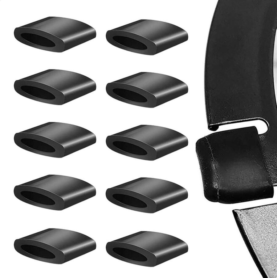 Airfryer Beschermers Rubber Buffers Voorkomt Krassen Zachte Siliconen Compact Formaat Zwart