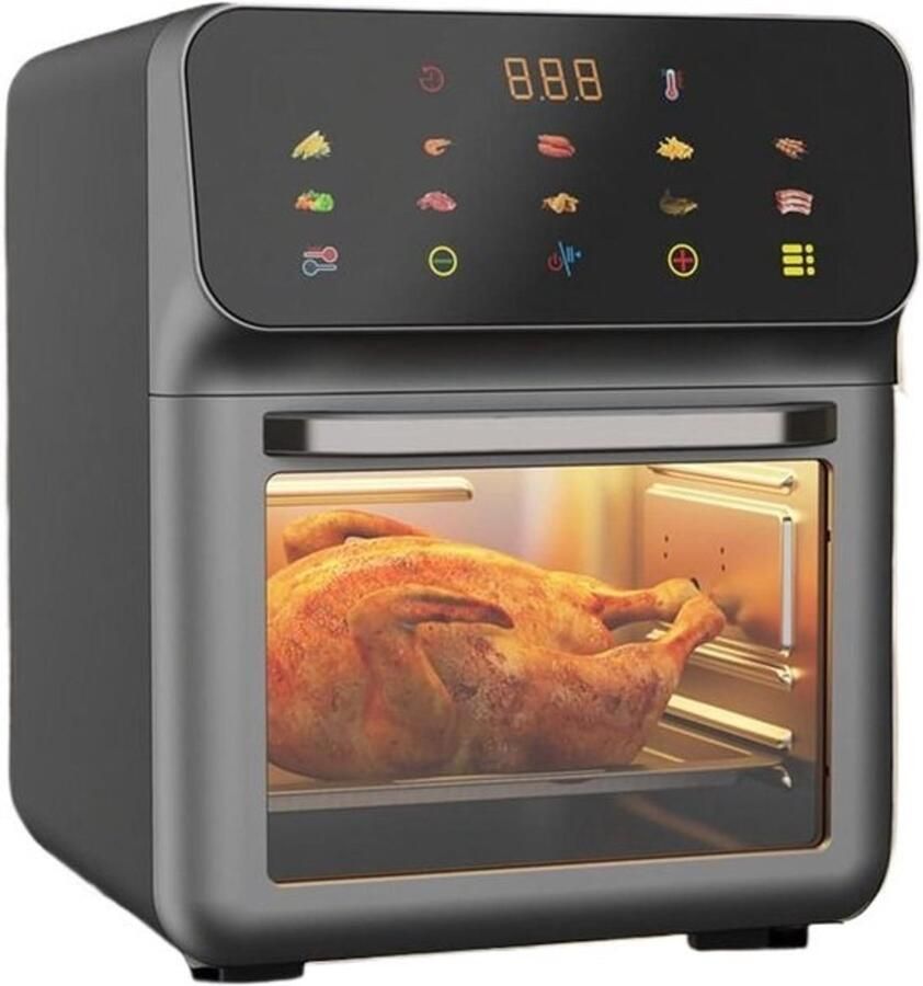 Heteluchtfriteuse Oven Convectieoven Airfryer Gezond Koken 3D Luchtcirculatie 15 liter Zwart