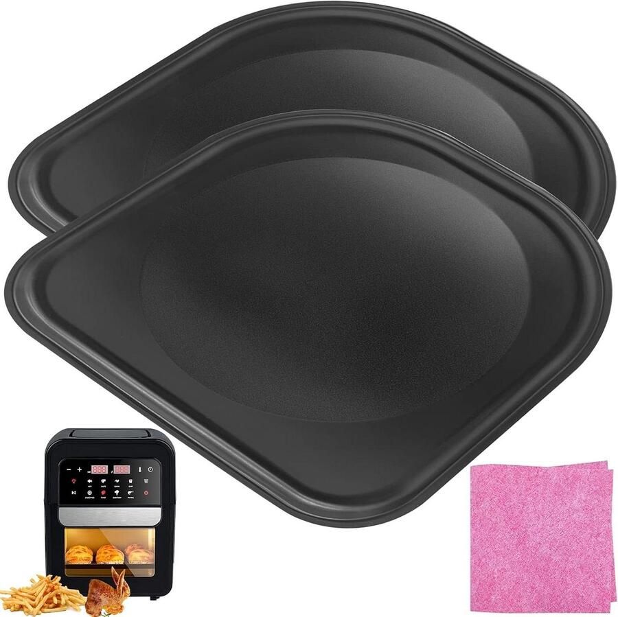 Airfryer Drip Tray Vangplaat Accessoire Apparaat Beschermen Vaatwasserbestendig 2 stuks 10x10 IN Zwart