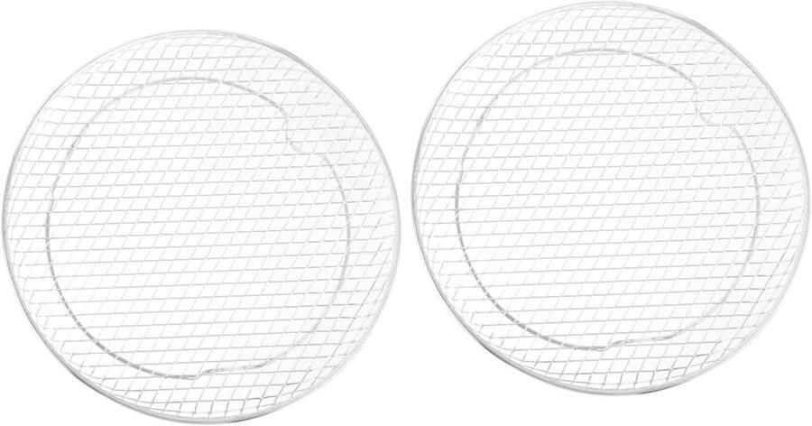 Airfryer Droogrek Keuken Accessoire Gerechten Bereiden Dubbele Laag 20x20x7 cm Zilverkleurig