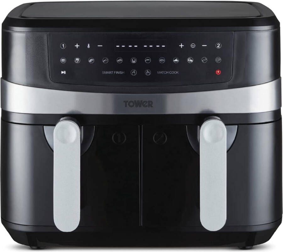 Airfryer Dubbel Mand Heteluchtfriteuse 9L 10 Voorinstellingen Digital Touch Display