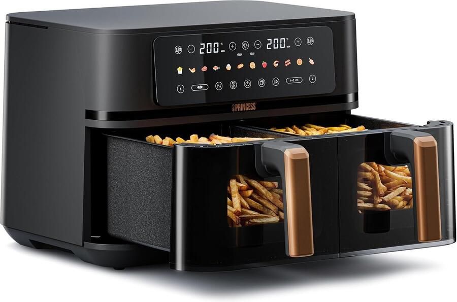 Airfryer Dubbele Mand – 9L – 3100W – 2 Kookzones – Sync Finish – Grote Gezinsairfryer
