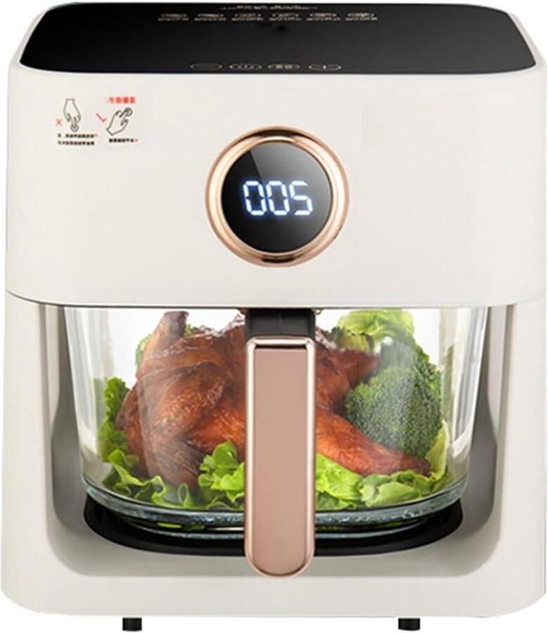 Airfryer Friteuse Elektrische Friteuse Gezond Koken Visueel Frituurmandje 5 Liter Wit
