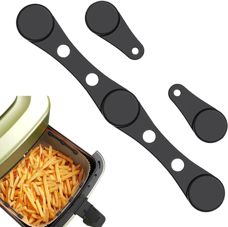 Airfryer Gesp Papier Houder Koken Bakken Magnetische Bevestiging 10.2 cm Zwart