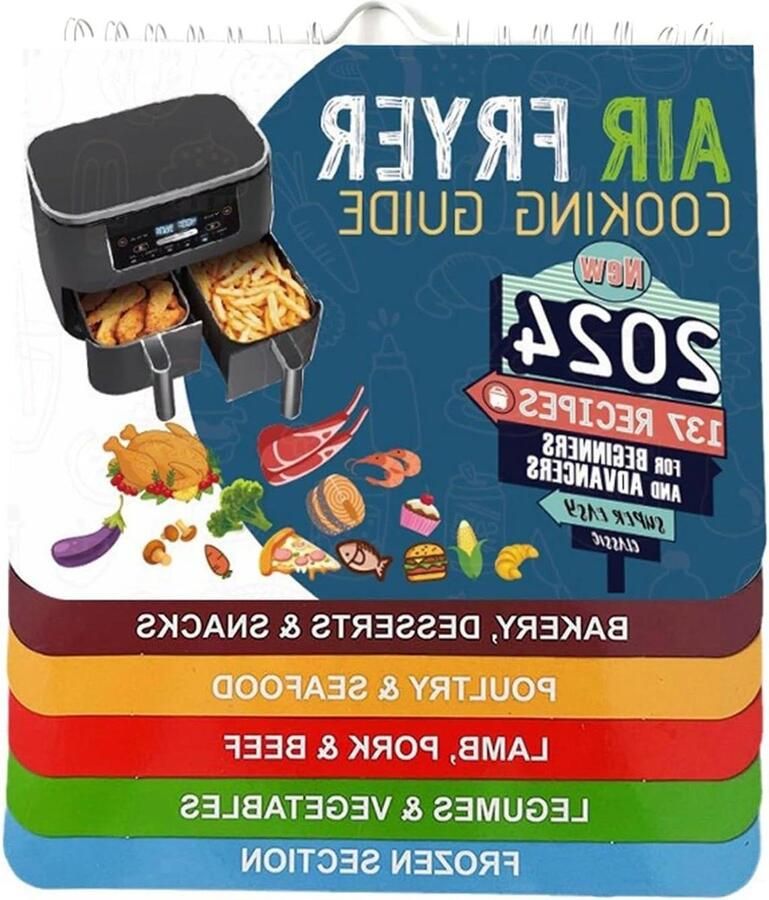 Airfryer Gids Magnetisch Boekje Snelle Recepten Waterdicht Oliebestendig 21 x 18.5 cm Niet gespecificeerd