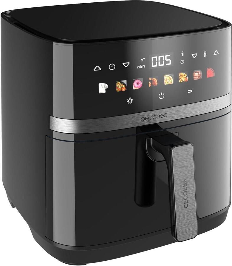 Airfryer Grill Duo Heteluchtfriteuse Pizzaoven Gezond Koken Dubbele Weerstand 8 Liter Zwart