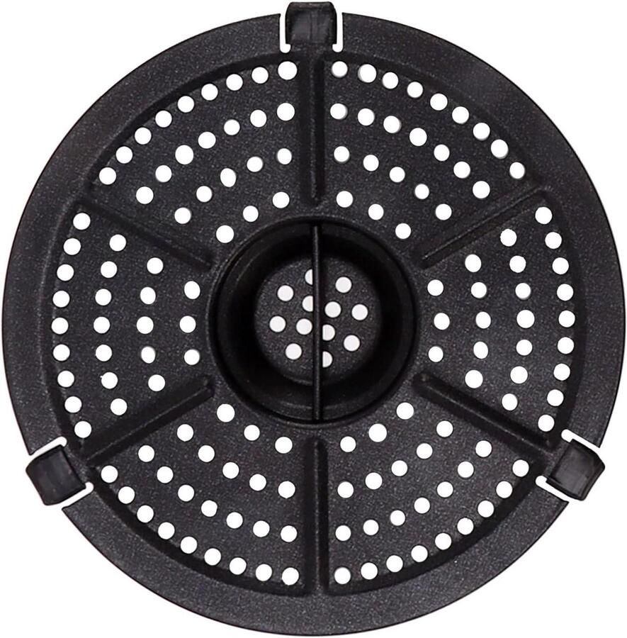 Airfryer Grill Pan Crisper Plate Voedsel Bereiden Geperforeerd Ontwerp 15.5 cm Zwart