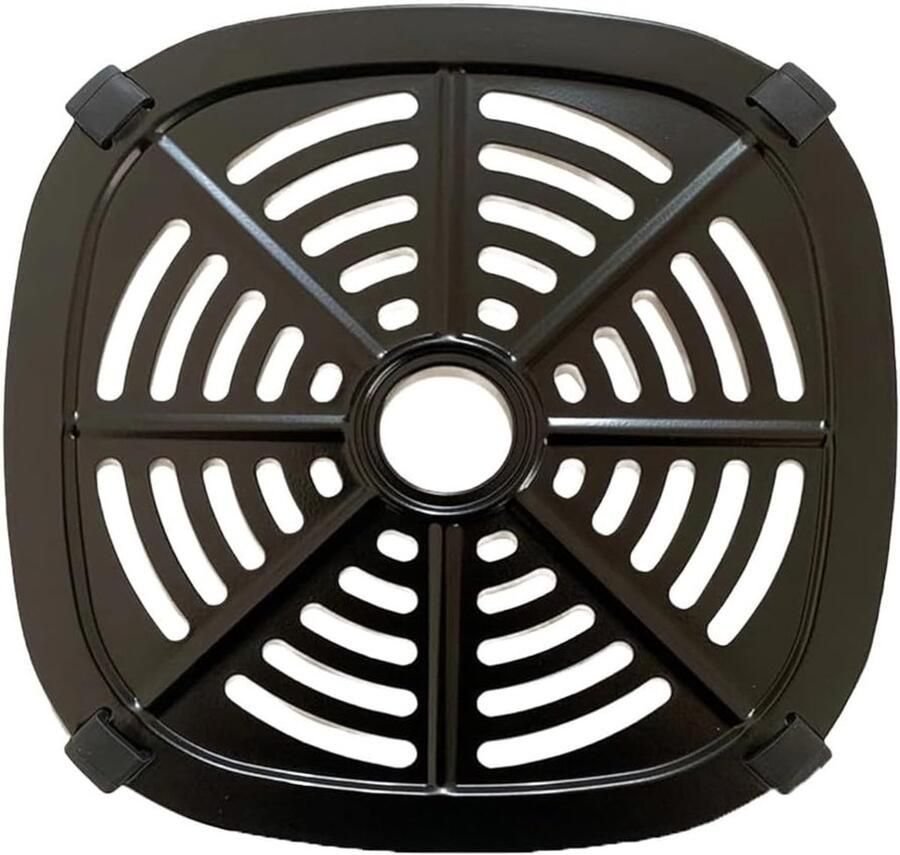 Airfryer Grill Plaat Airfryer Accessoire Meerdere Gerechten Functioneel Ontwerp 21x21cm Zwart