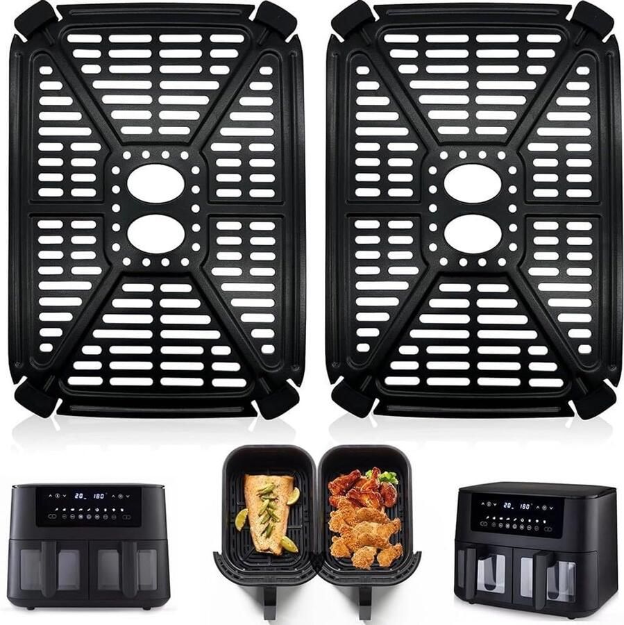 Airfryer Grillpan Accessoire Lade Gezond Koken Roestvrij Staal 22 x 15 x 6 cm Zoals Afgebeeld