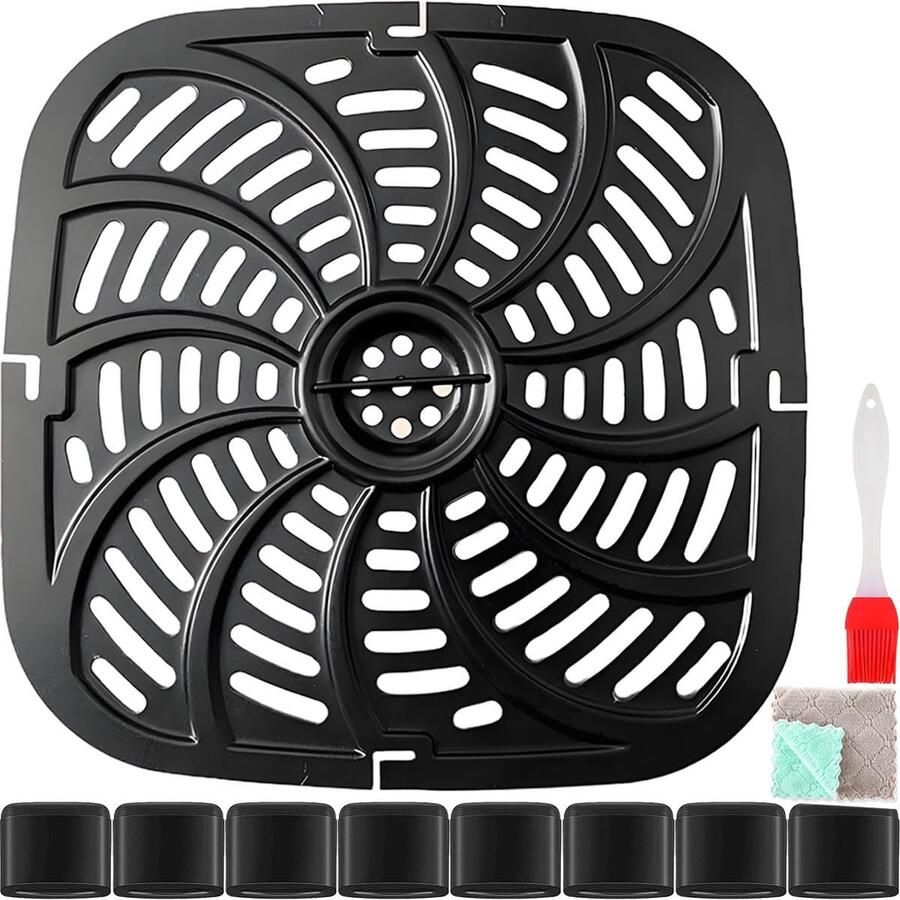 Airfryer Grillpan Accessoires Set Lekker Grillen Vaatwasmachinebestendig 9 Delig