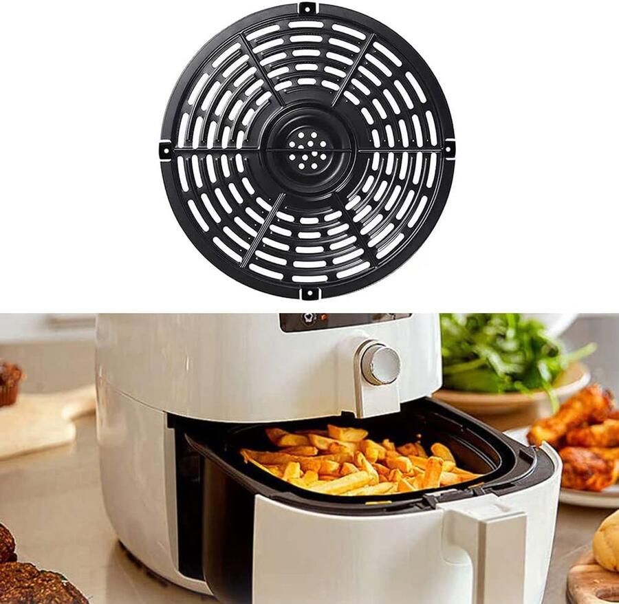 Airfryer Grillpan Crisper Plaat Lucht Frituren Antiaanbaklaag 3 Maten Zwart