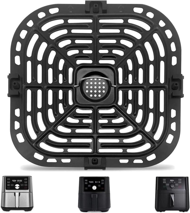 Airfryer Grillpan Crisper plate rooster Gezond koken Wervelwind luchtstroom ontwerp 245 cm Zwart
