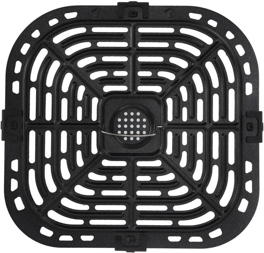 Airfryer Grillpan Crisperplaat Lade Gezond Koken Dubbellaags Coating 24x23cm Zwart