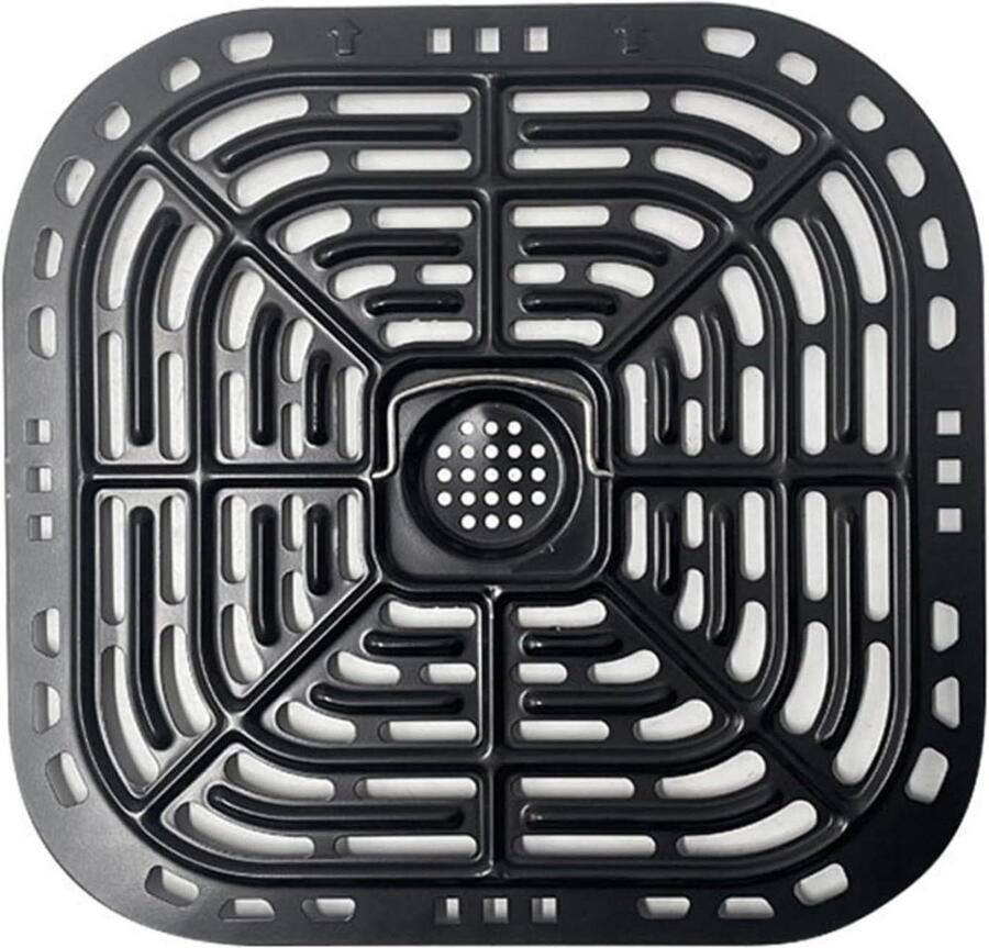 Airfryer Grillpan Crispplaat Bakpan Gelijkmatig Koken Geperforeerd Ontwerp 233 x 242 cm Zwart