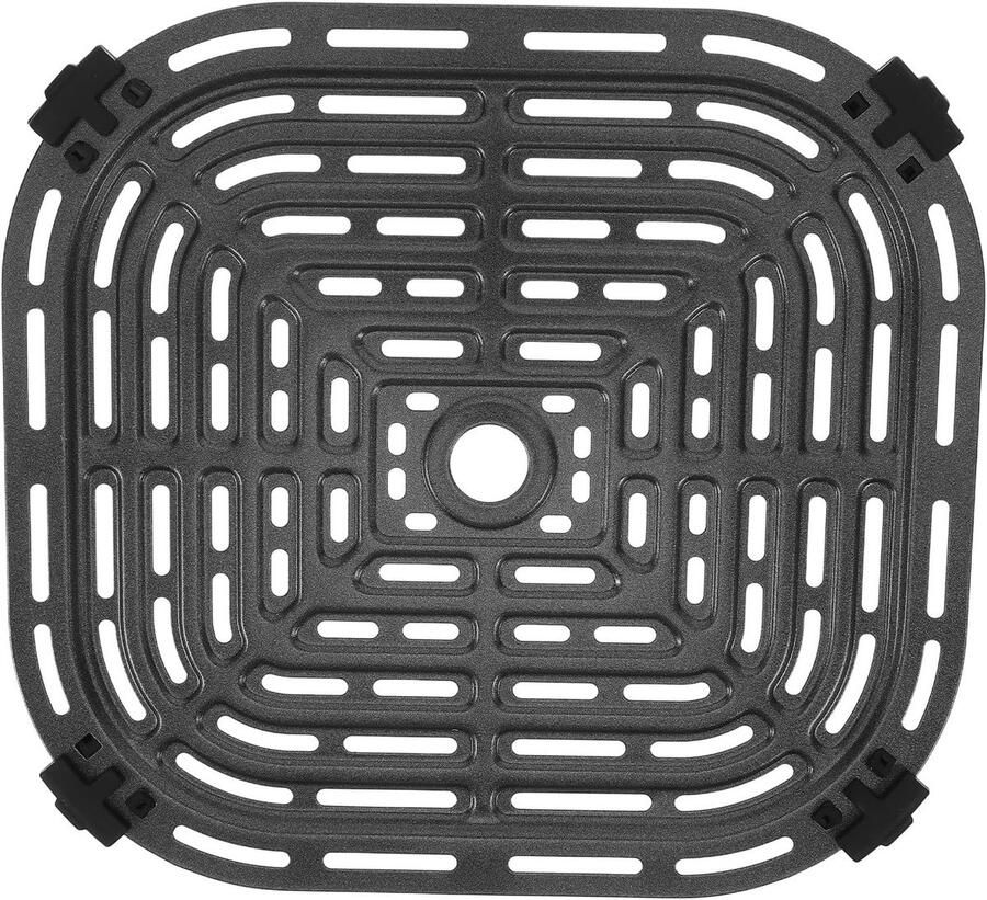Airfryer grillpan rek Vervangend dienblad Gezond koken Geperforeerd ontwerp 22.5 x 20.8 cm Zwart