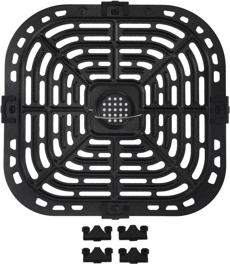 Airfryer Grillpan van 304 RVS Vervangende Crispertplaat voor Instant Plus en Gourmia 24 x 23 cm Geschikt voor Gezond Bakken en Grillen