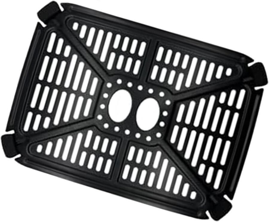 Airfryer Grillpan Vervangend rooster Gezond Koken Antiaanbaklaag 28 x 15 x 8 cm Zwart