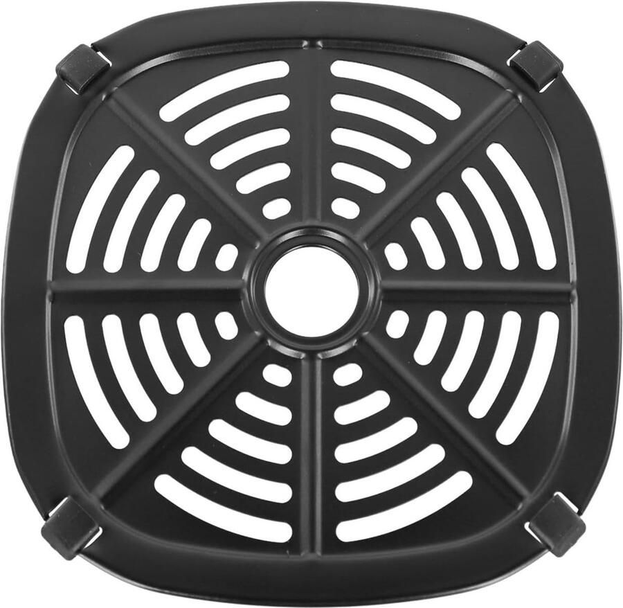 Airfryer Grillpan Vervangingsrek Bakplaat Crispy Grillen Vaatwasmachinebestendig 20.8 x 20.8 cm Zwart
