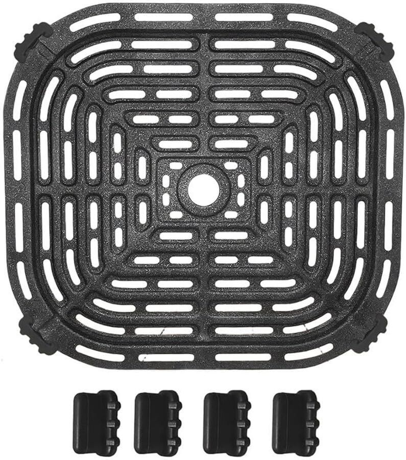 Airfryer Grillpan Vervangingsrek Bakplaat Gelijkmatig Koken Dubbellaags Antiaanbak 20 x 20 cm