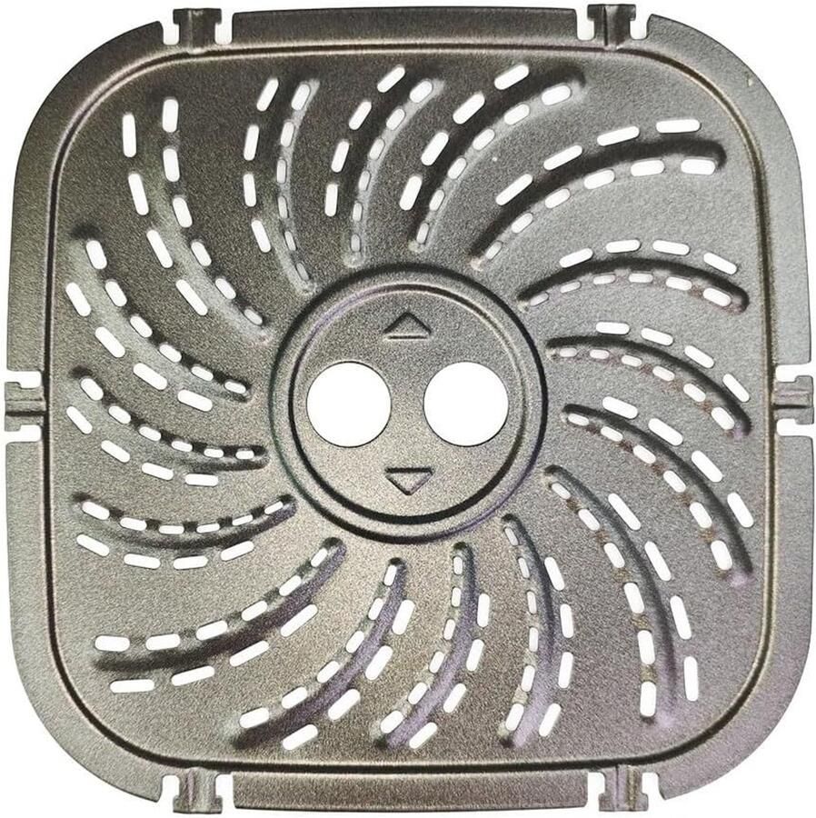Airfryer Grillplaat Bakplaat Accessoire Gezonder Bakken Dubbele Non-stick Laag 22 x 22 cm Zwart