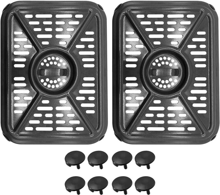 Airfryer Grillplaat Crisper Plaat Bakplaat Gelijkmatig Verwarmen Roestvrij Staal 4318 x 161 cm Zilver