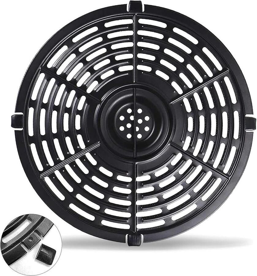 Airfryer Grillplaat Crisper Plate Gezond Koken Met Handvat 20x20cm Zwart
