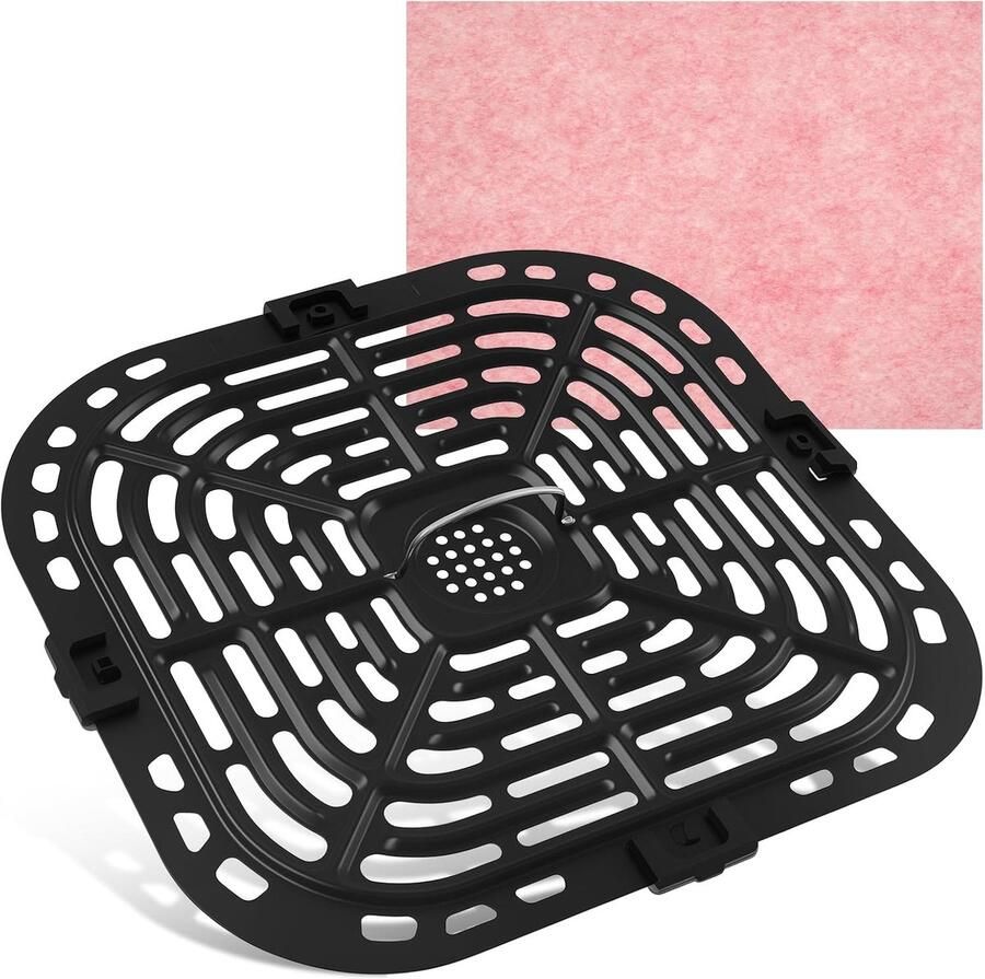 Airfryer Grillplaat Frituur Accessoire Lekker Koken Optimale Luchtcirculatie 245 x 24 cm Zwart
