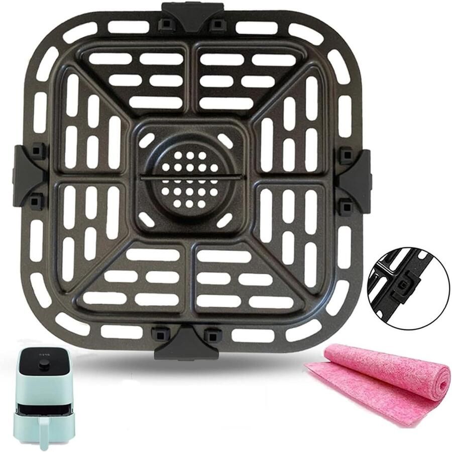 Airfryer Grillplaat Vervangende Bakplaat Gezond Koken Vaatwasserbestendig 17.5 cm Zwart