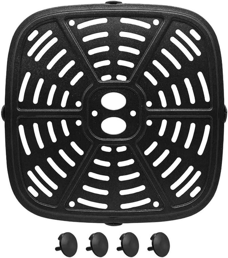 Airfryer Grillplaat Vervangende Onderdelen Koken Antiaanbaklaag 24 x 24 cm Zwart