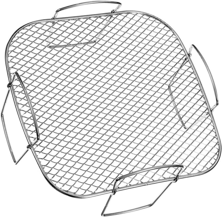 Airfryer Grillrek Barbecue Grate Keuken Accessoire Stapelbaar Ontwerp 20.5 cm Zilver