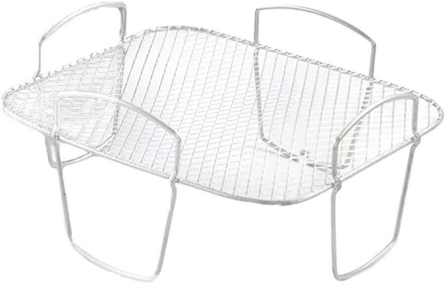 Airfryer Grillrek Dehydrator Rek Voedsel Drogen Roestvrij Staal 22 x 22 x 11 cm Zilver