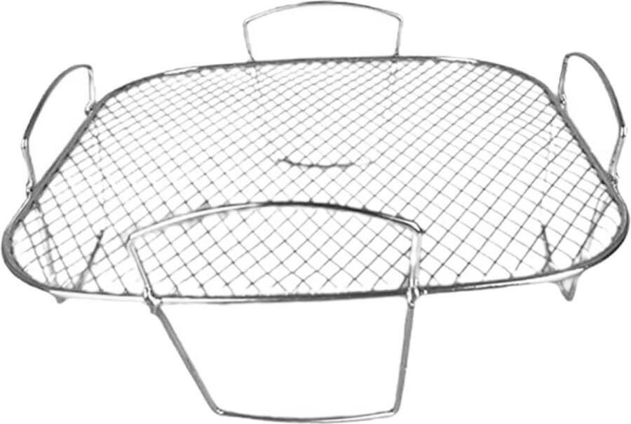 Airfryer Grillrek Grillrooster Koelrek Drogen en Grillen Roestvrij Staal 20.5 cm Zilver