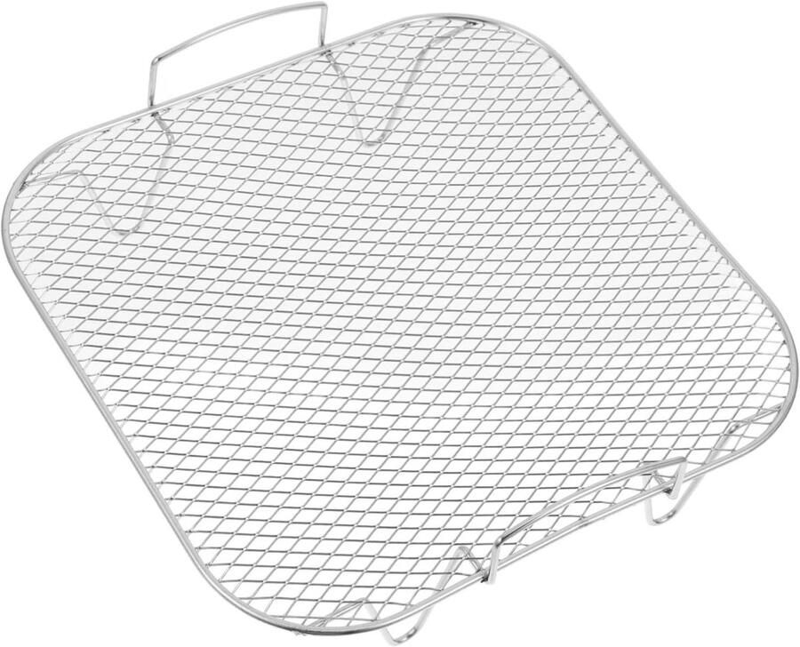 Airfryer Grillrek Roestvrijstalen Rek Efficiënt Koken Optimale Warmteverdeling 23 x 22.8 x 8 cm Zilver