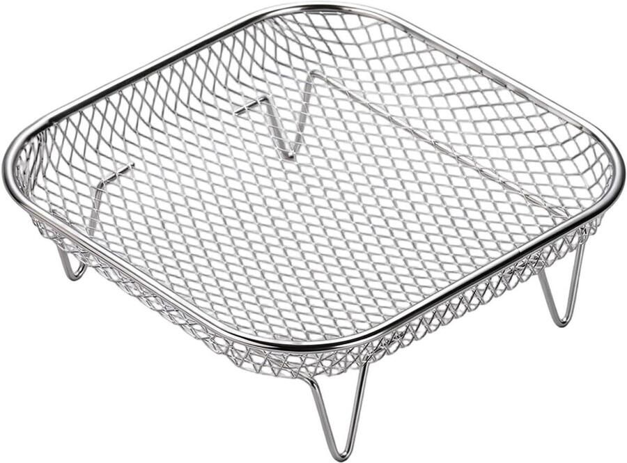 Airfryer Rooster Grillrek Keuken Gezond Koken Roestvrij Staal 14 x 14 x 7 cm Zilver - Foto 1