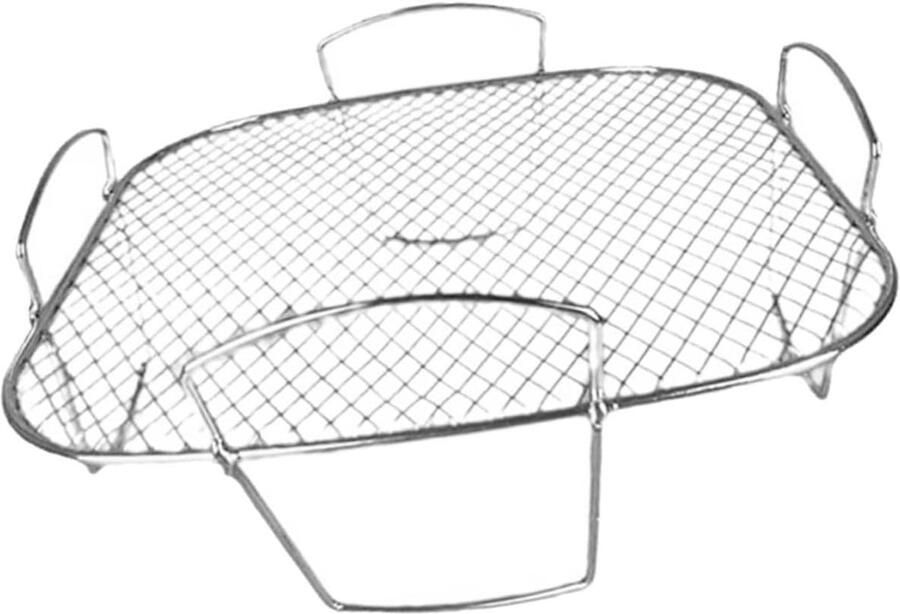 Airfryer Grillrek Stoomrek Rooster Koken en Grillen Roestvrij Staal 20.5 x 20.5 x 9 cm Zilver