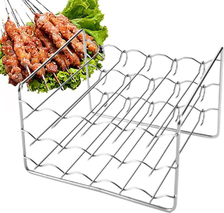 Airfryer Grillrooster Universele Standaard Gelijkmatig Koken 360 Graden Luchtcirculatie 15 x 11.5 x 10 cm Zilver
