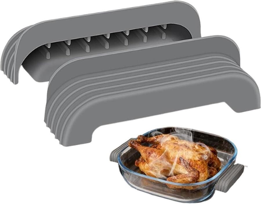 Airfryer Handvat Cover Hittebestendige Grip Veilig Koken Anti-Brandwonden Bescherming 3x10x3 cm Zwart