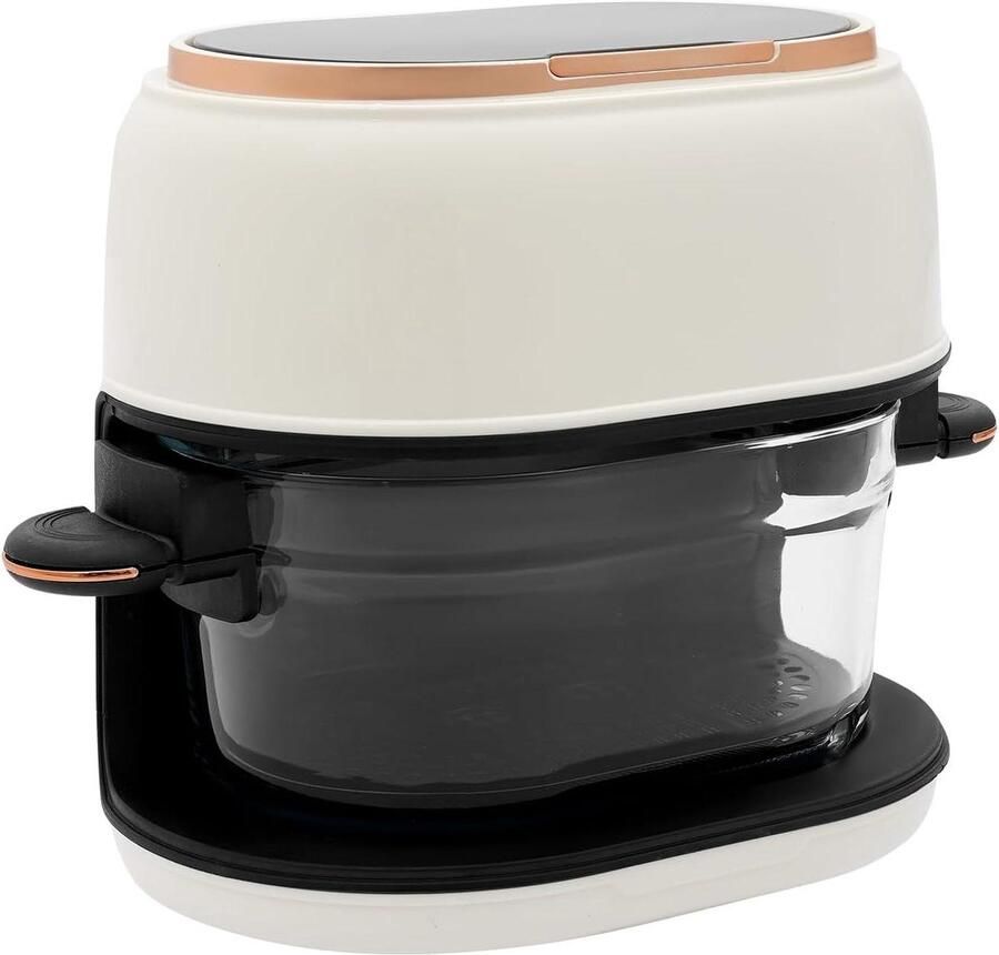 Airfryer Heteluchtfriteuse Gezond Frituren Borosilicaat Glazen Mand 4 Liter Wit