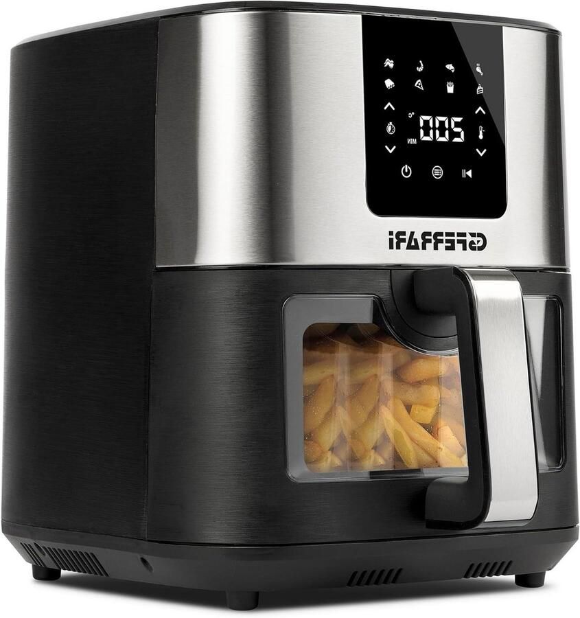 Airfryer Heteluchtfriteuse Gezond Koken 8 Programma's 9 Liter Staal Zwart
