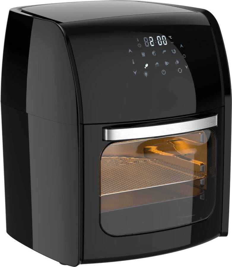 Airfryer Heteluchtfriteuse Keukenapparaten met LED-Touchscreen Timer 8 Programma's 1800W 12L 220-240V 50Hz-60Hz 35 x 33.5 x 40 cm Zwart