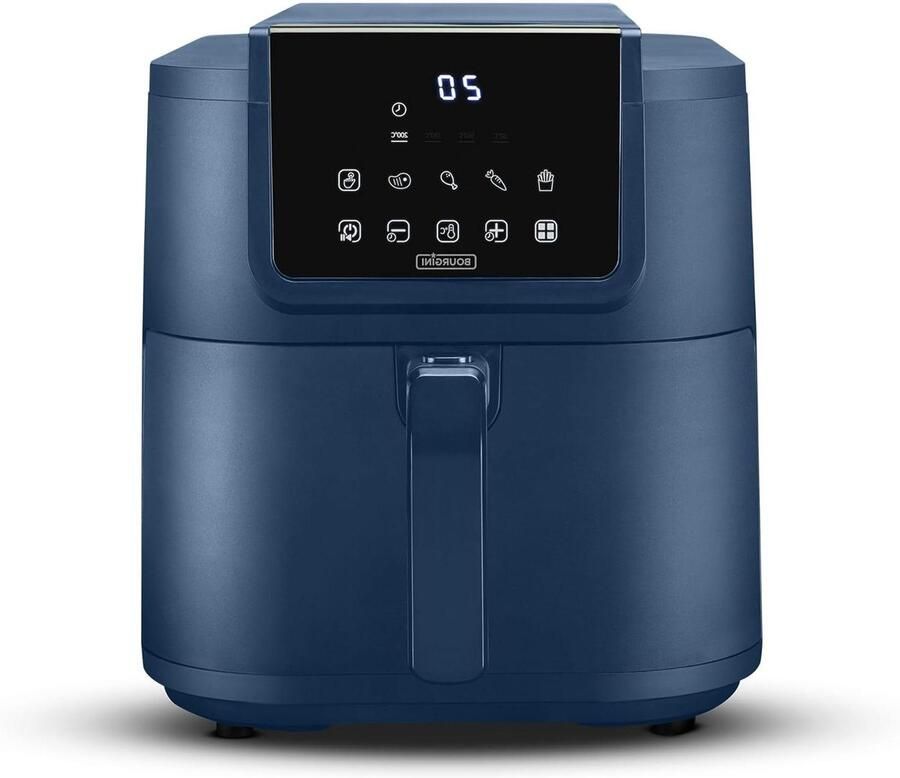 Airfryer Keramische Heteluchtfriteuse Compact Gezond Bakken PFAS Vrij 8 Liter Zwart