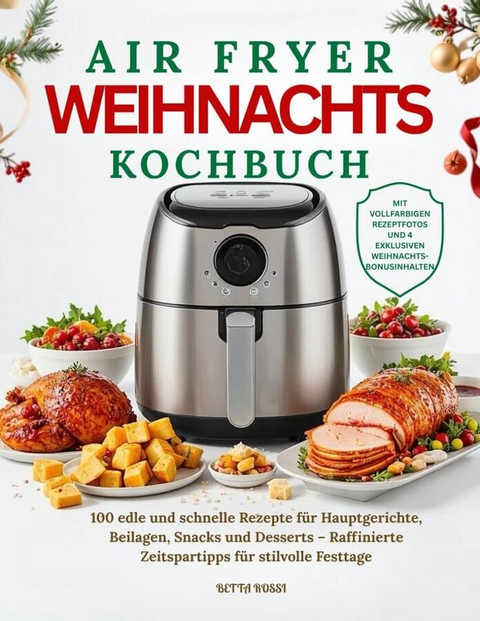 Airfryer Kerst Kookboek: 100 Snelle en Feestelijke Recepten voor Hoofdgerechten Bijgerechten Snacks en Desserts