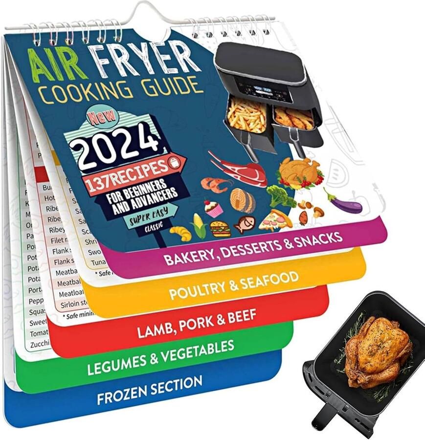 Airfryer Kookgids Magneet Recepten Snel Koken 137 Kookgidsen 21x18.5 cm Meerkleurig