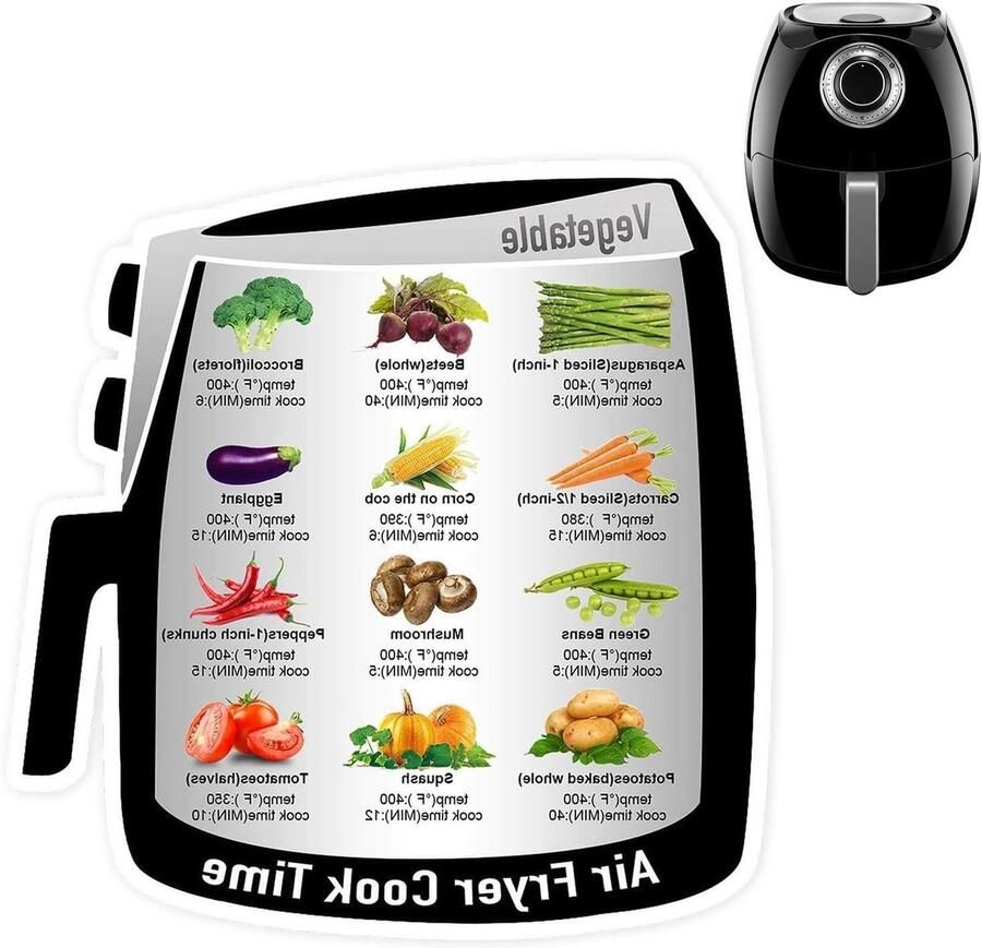 Airfryer Kookgids Receptenblad Magnetisch Snel Koken Directe Referentie 18.3 cm Diameter Groen