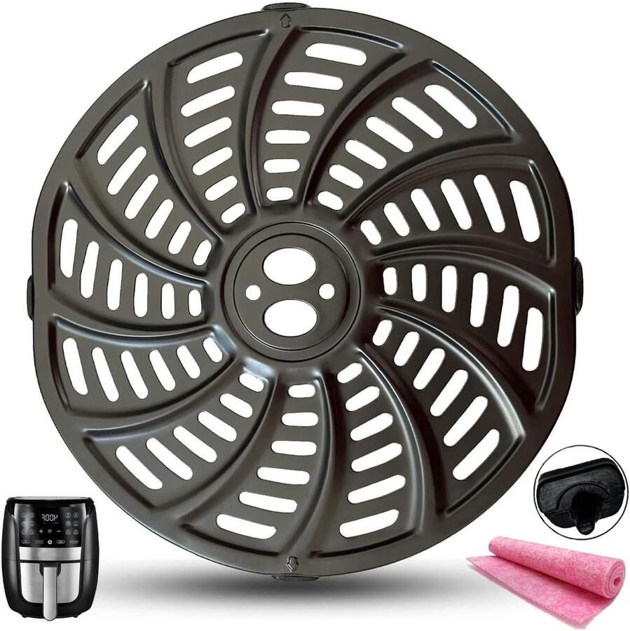 Airfryer Lade Crisper Plate Gezond Koken Vaatwasmachinebestendig 6 Liter Zwart