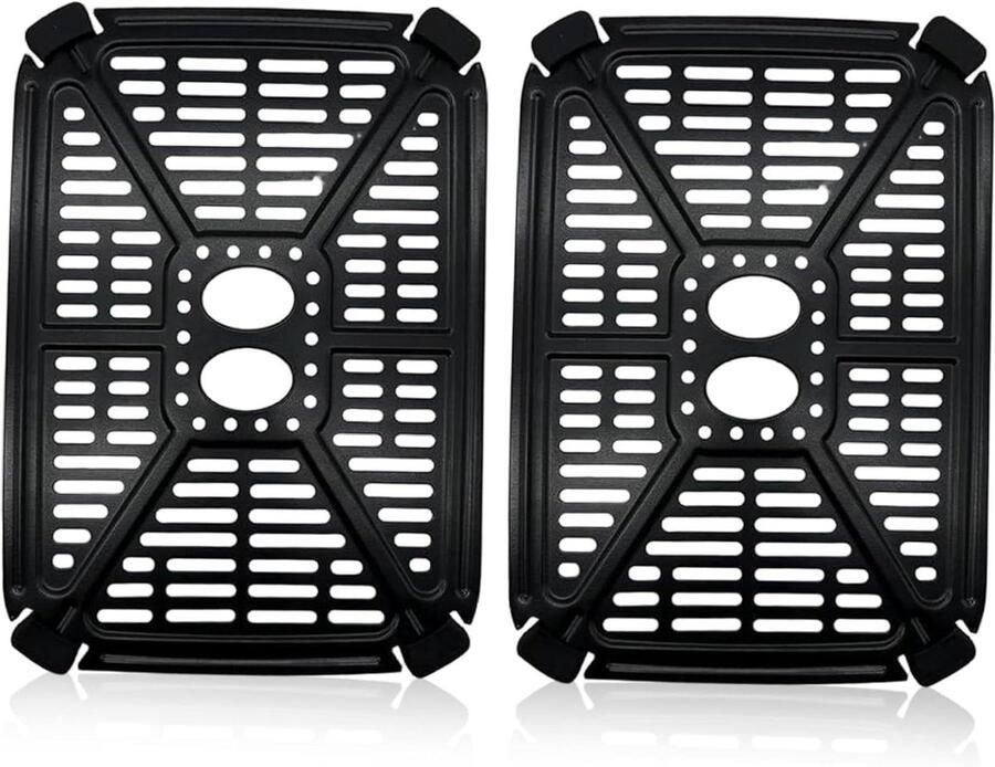 Airfryer Lades Bakplaten Accessoires Gelijk Koken Anti-aanbaklaag 2 Stuks Zwart - Foto 1