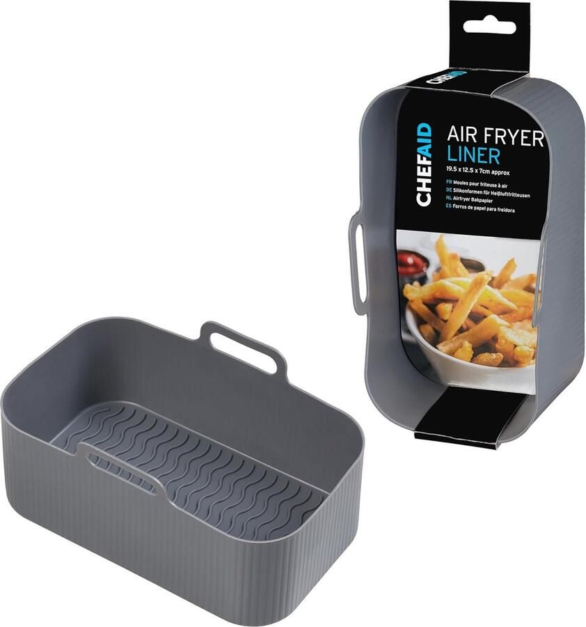 Airfryer Liner Bakvorm Airfryer Hygiënisch Koken Grooved Base 19.5 cm x 12.5 cm Grijs