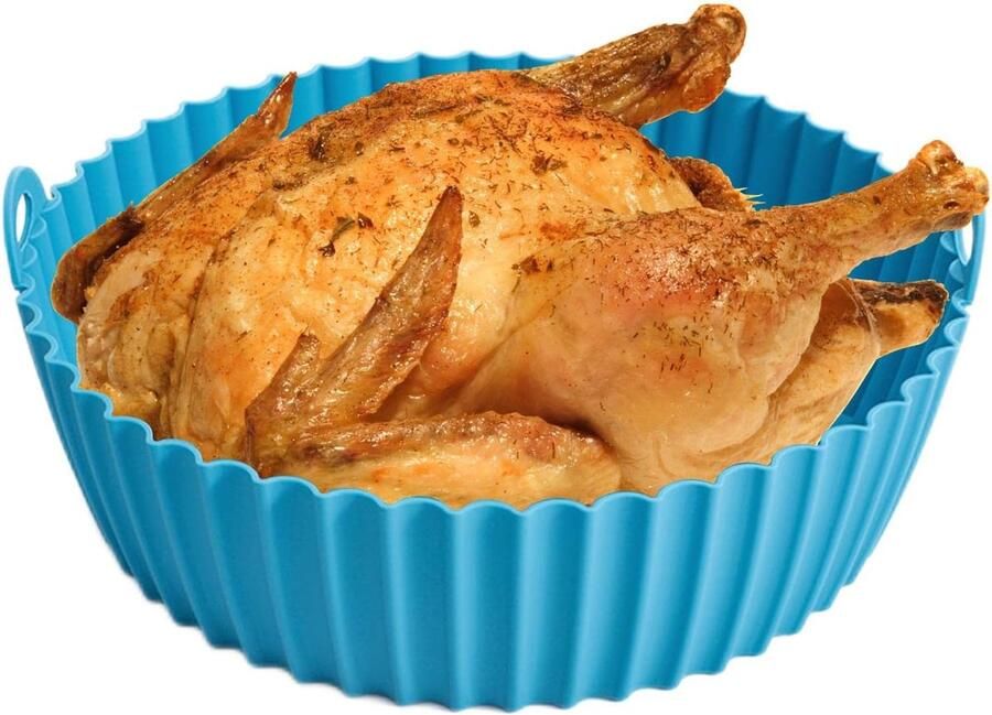 Airfryer Liner Siliconen Stevige Airfryermand Veilig Bakken Roosteren Hittebestendig Materiaal Universeel Formaat Grijs