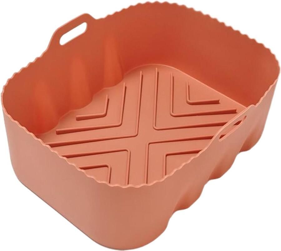 Airfryer Liners Bakplaat Siliconen Oven Bakken Betrouwbaar Morspreventiesysteem 20x15 cm Oranje