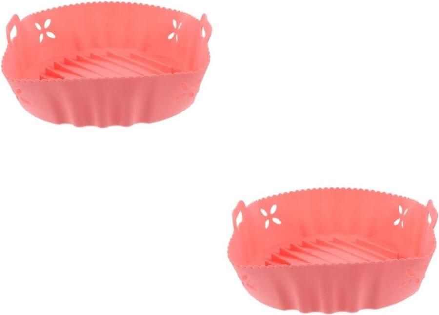 Airfryer Liners Bakvorm Mat Gemakkelijk Bakken Herbruikbaar en Antiaanbak 20 cm Rond Roze